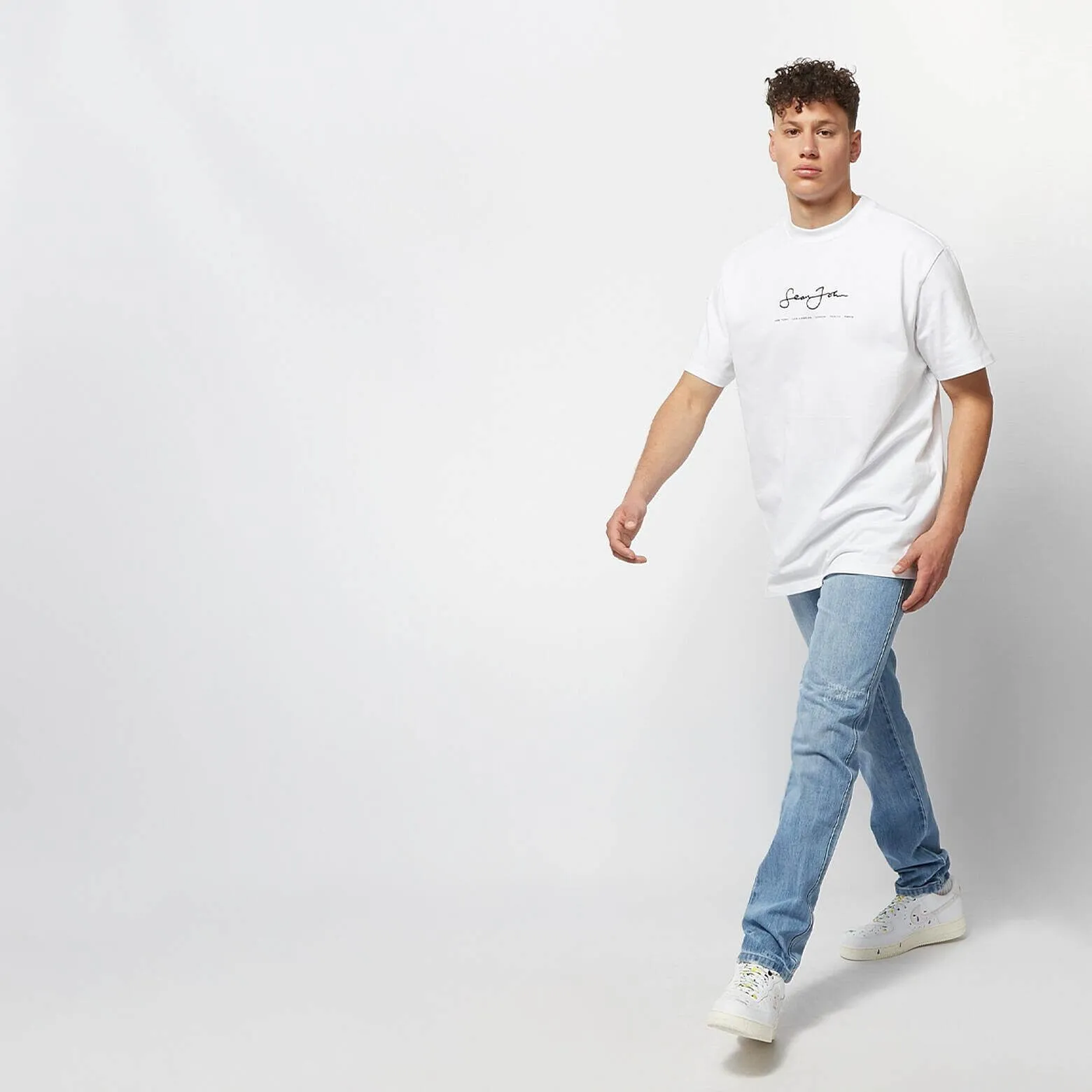 Džínsy Sean John Classic Logo Denim Pants light blue bledo modré