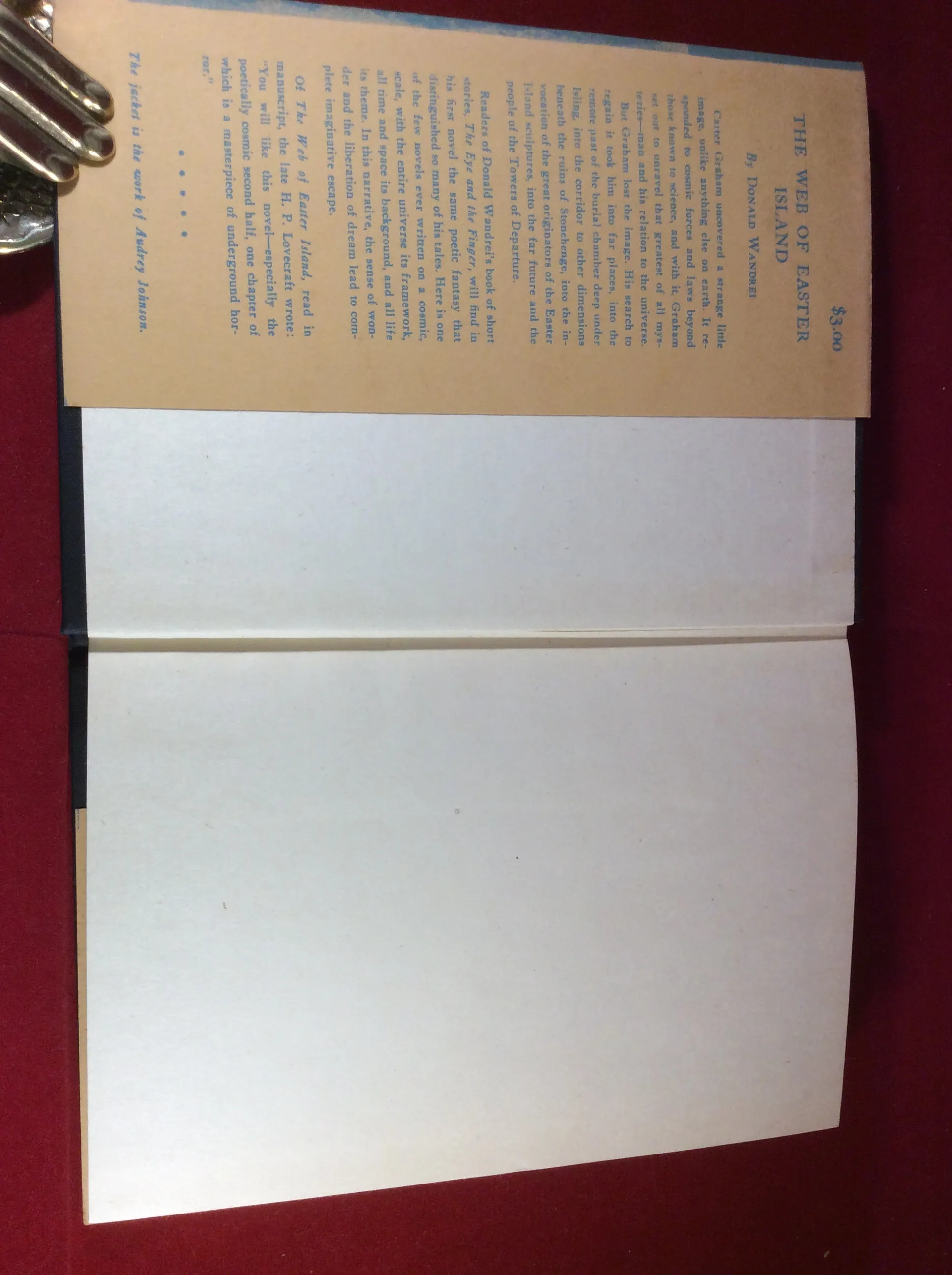 Donald Wandrei, The Web of Easter Island, Arkham House, 1948, Limited Edition.