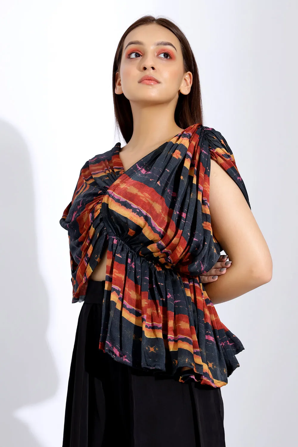 Drape Blouse And An Inverted Pleated Pants