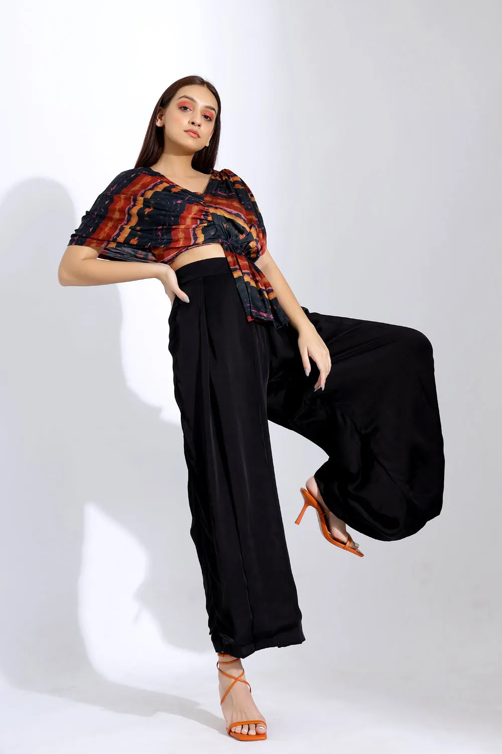 Drape Blouse And An Inverted Pleated Pants