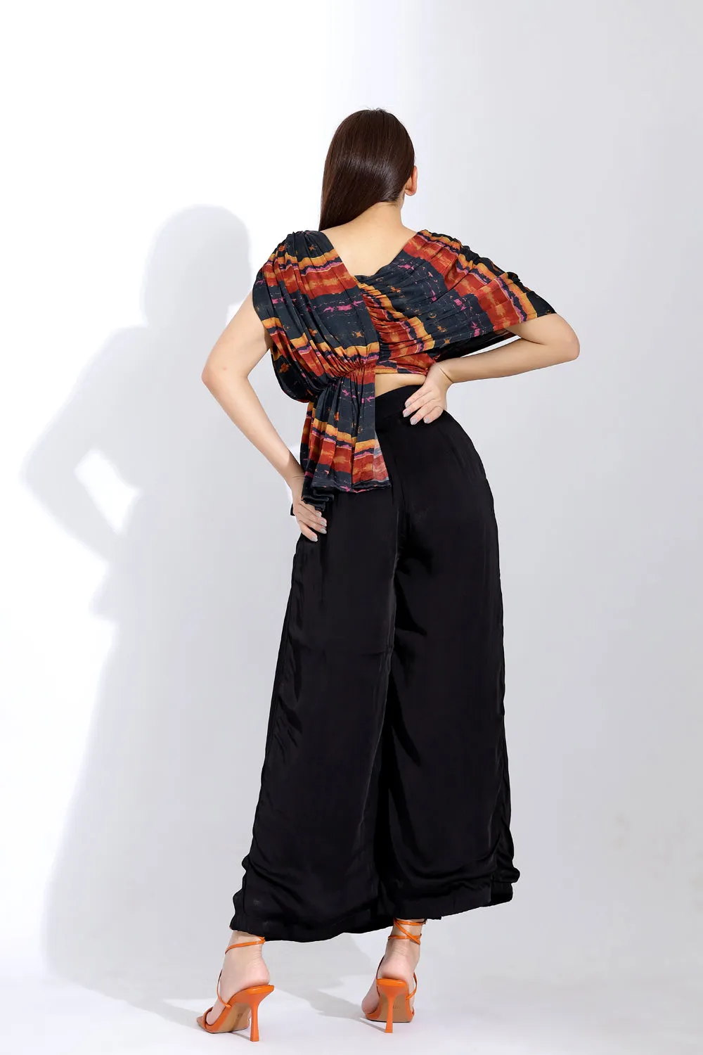 Drape Blouse And An Inverted Pleated Pants