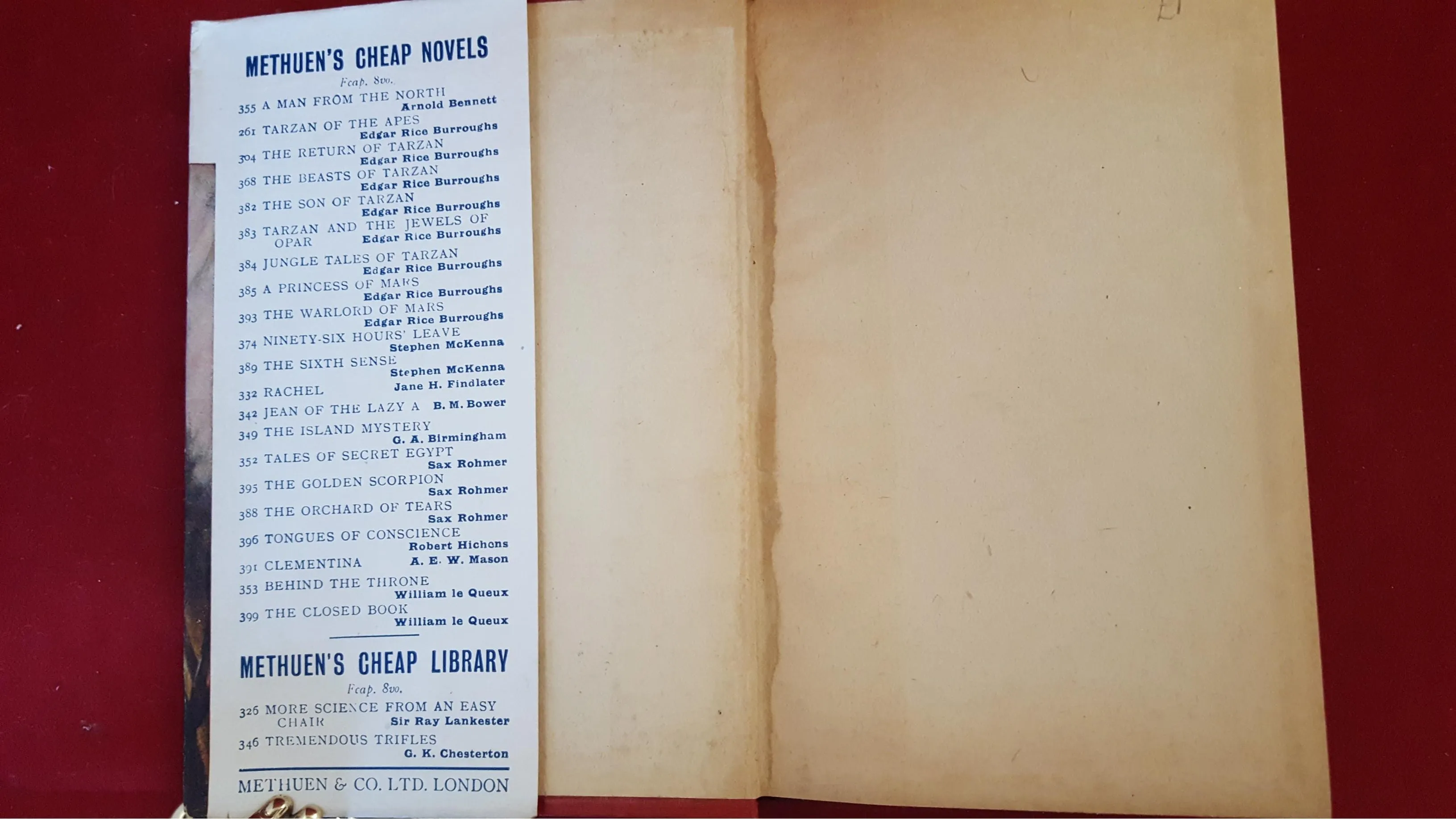 Edgar Rice Burroughs - The Warlord Of Mars, Methuen & Co, 1921
