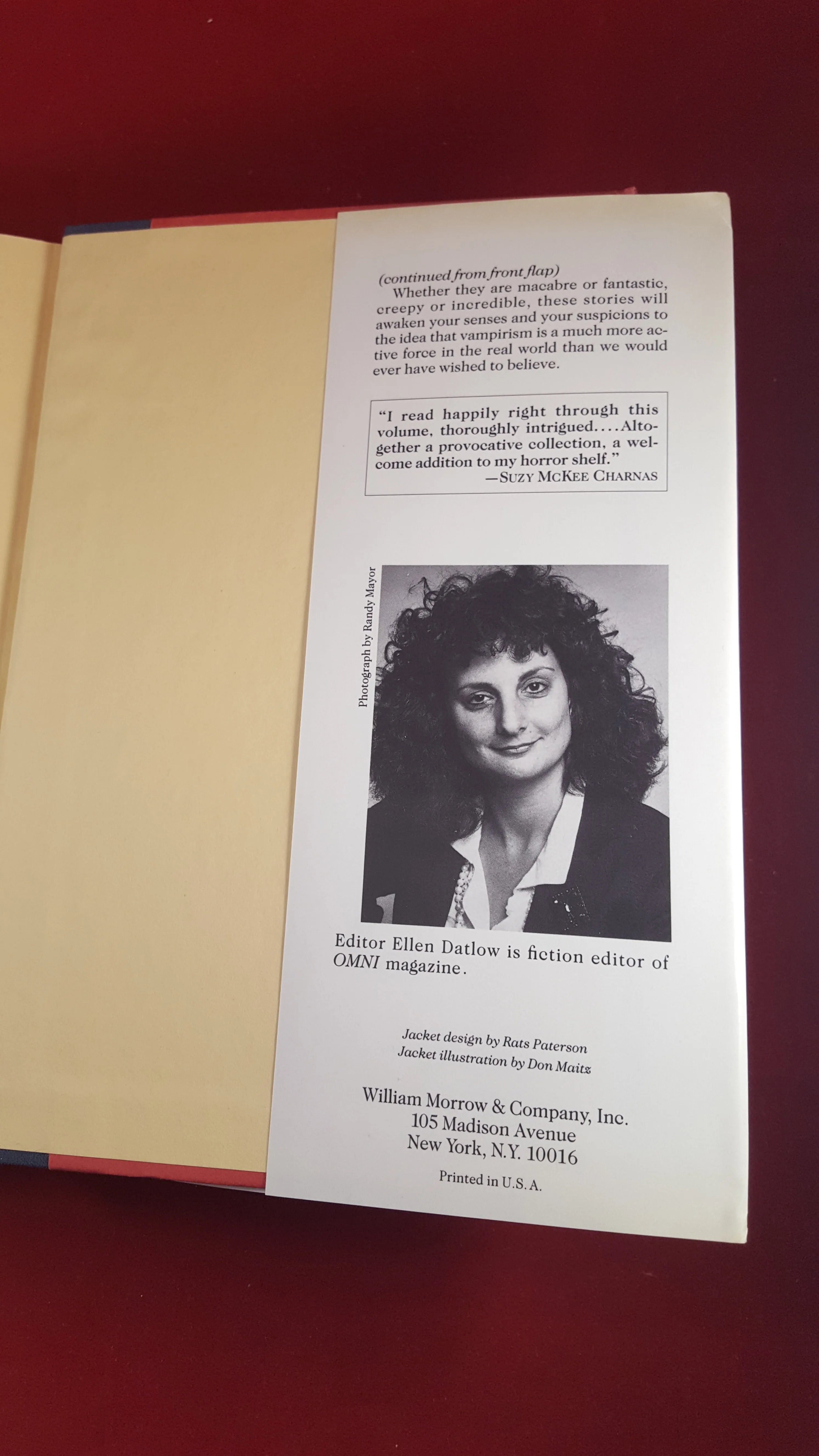 Ellen Datlow, Edited by - Blood Is Not Enough, William Morrow & Company, 1989, 1st Edition