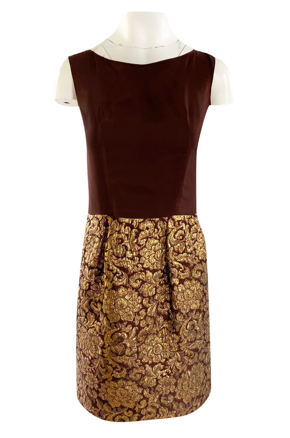 Extraordinary 1968 Christian Dior Documented Gold Metallic Silk Brocade Three Piece Dress Set