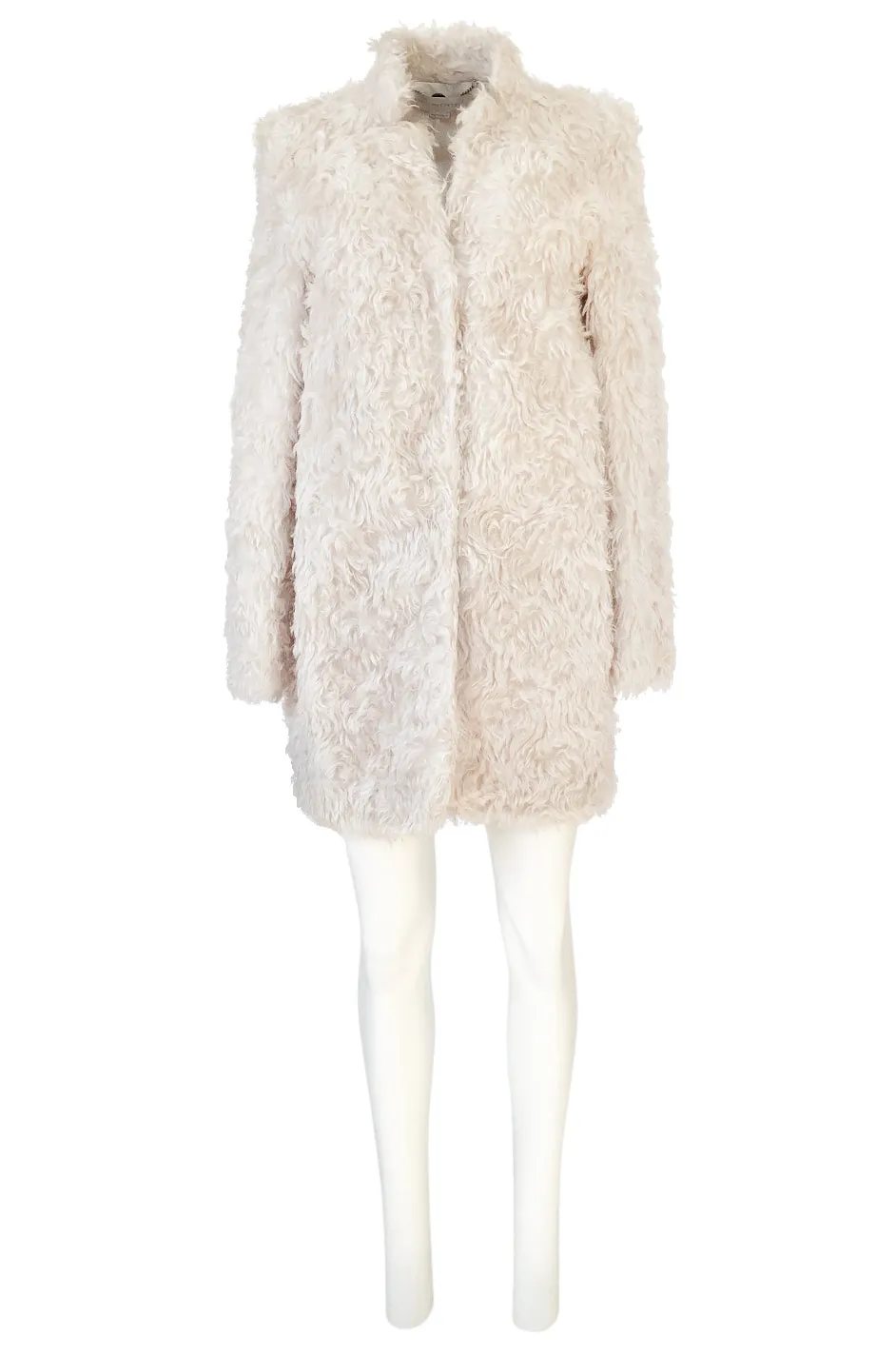 Fall 2013 Stella McCartney 'Bryce' Ivory Mohair Faux Fur Jacket or Coat