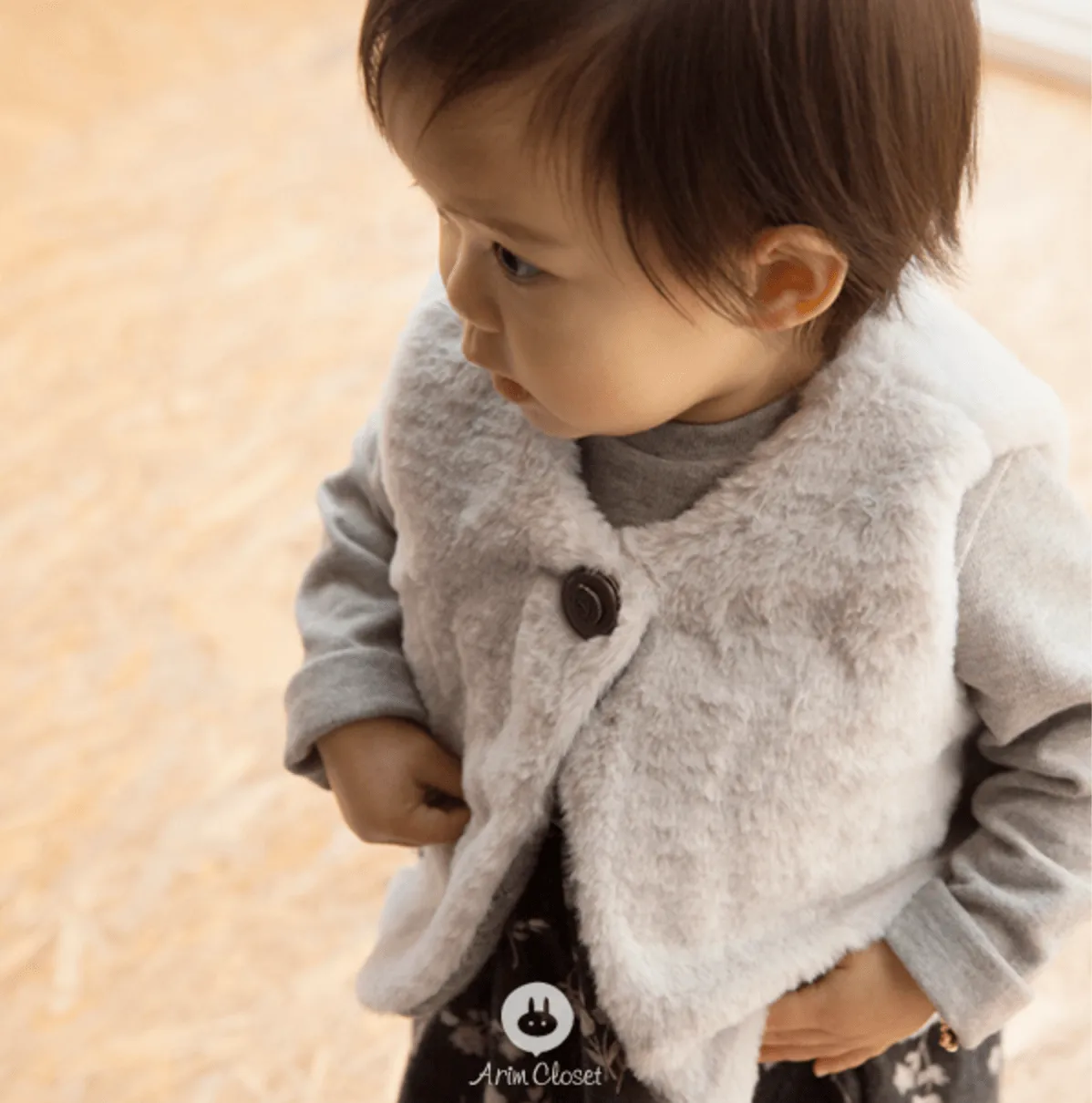 Faux Fur Vest (Grey)