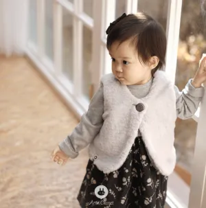 Faux Fur Vest (Grey)