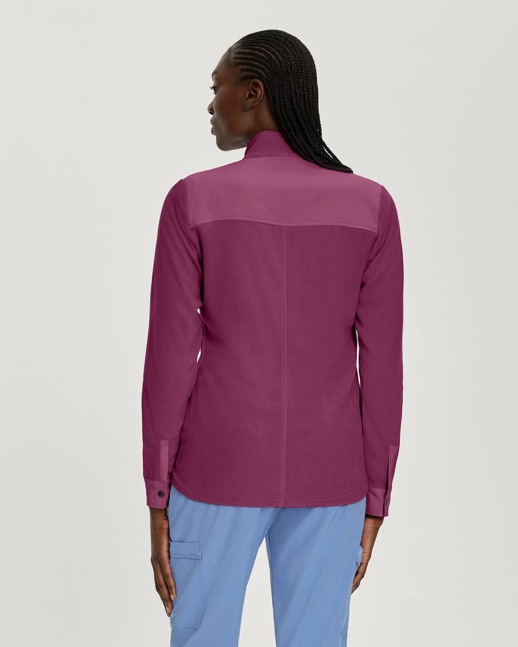 FIT 456 FIT Women's 3 Pocket Warm Up Scrub Jacket Raspberry Coulis