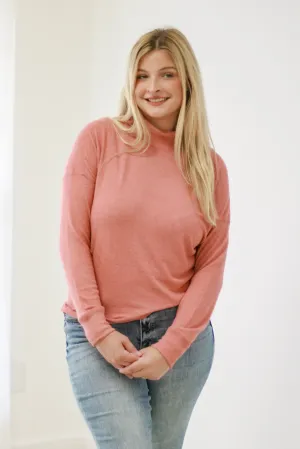 Follow Your Heart Turtleneck Tee in Poppy