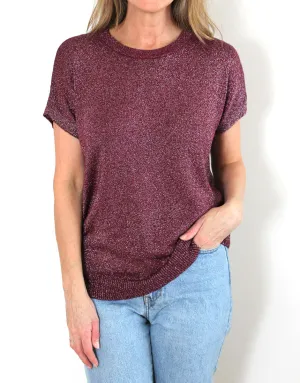 Frankies Lurex Tee - Mulberry