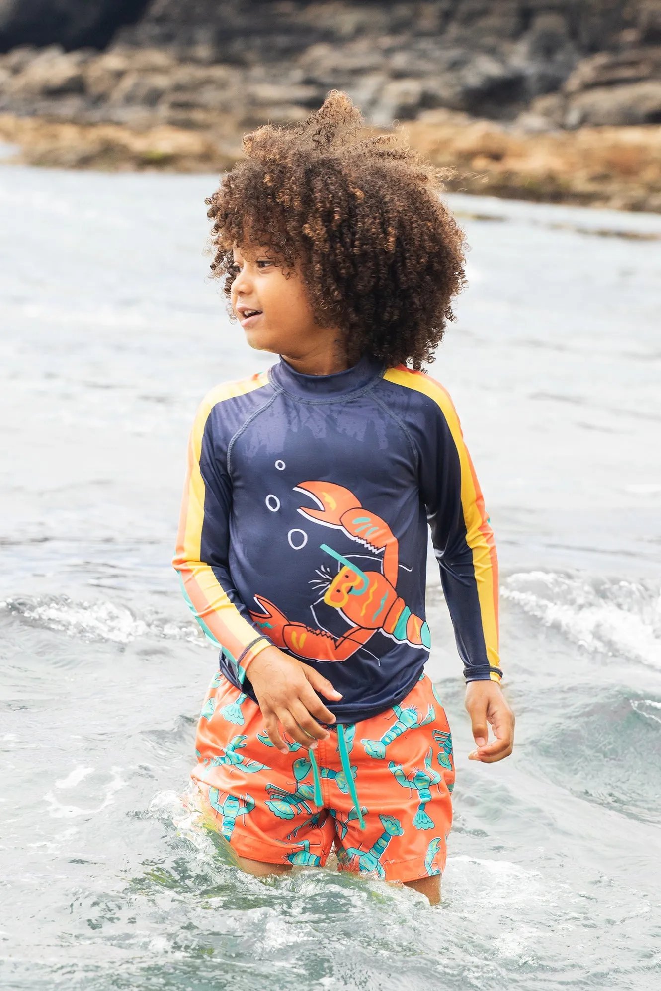 Frugi Rash Vest Sun Safe Lobster