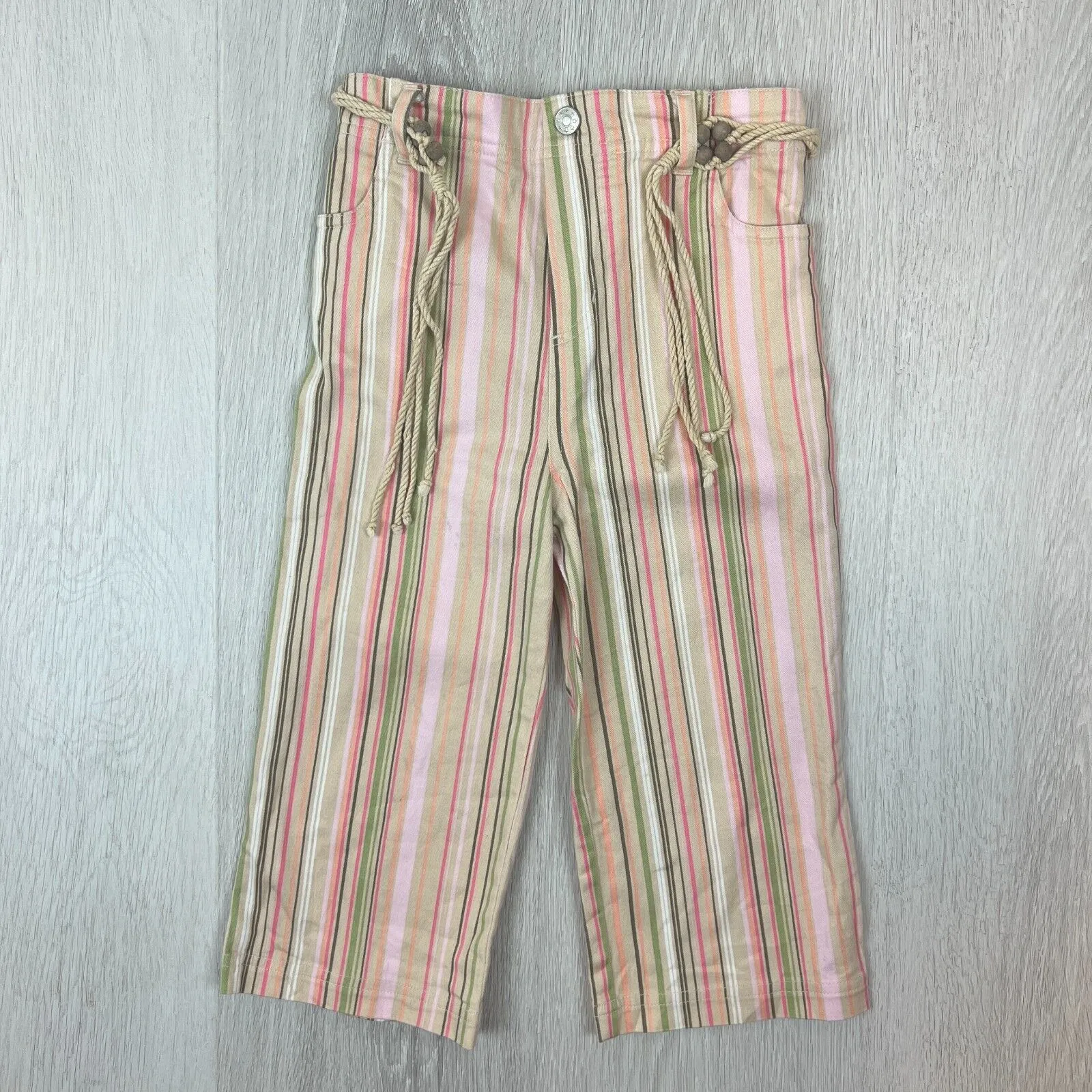 FUN SPIRIT Girls Striped Wide Leg Hippie Pants Size 7 Years