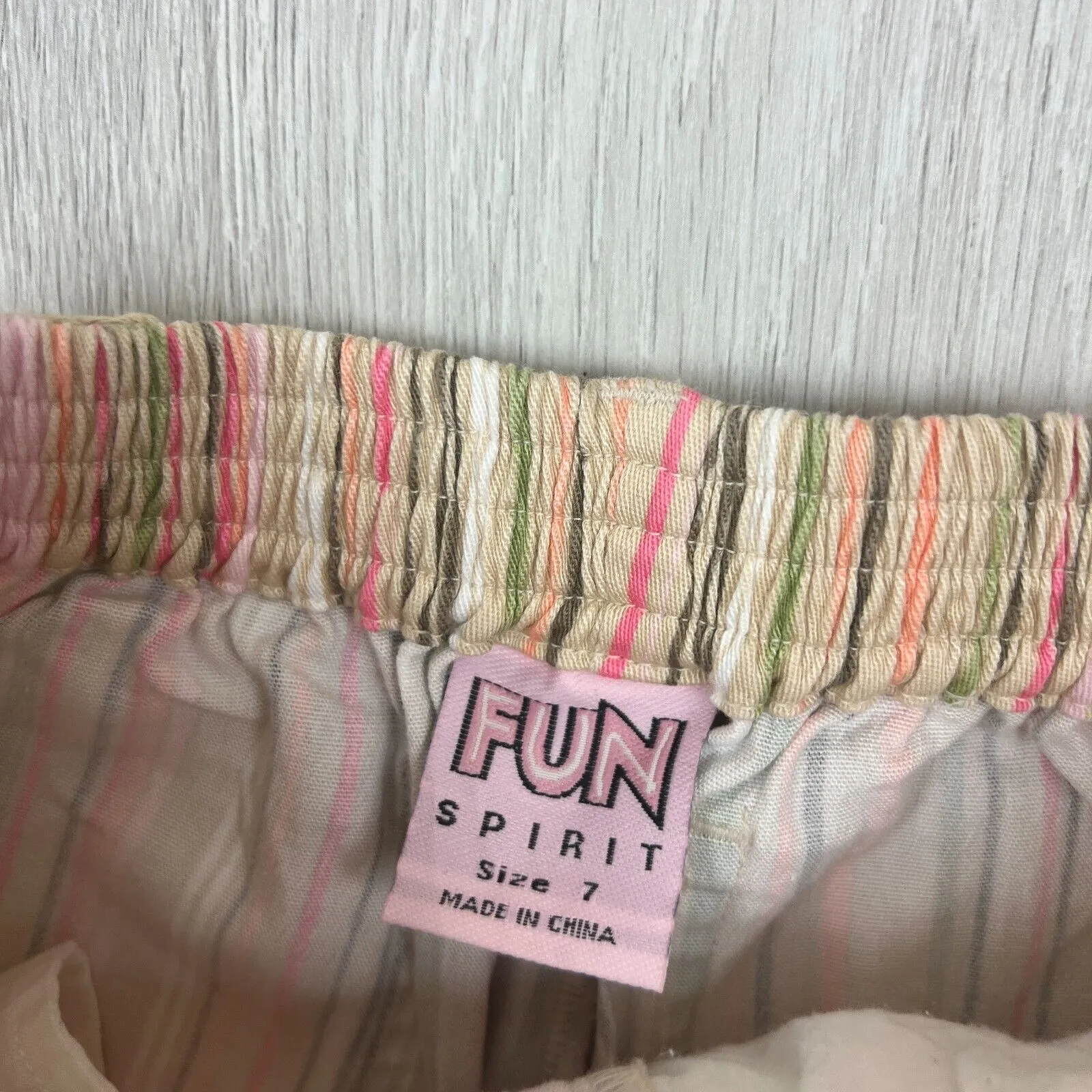FUN SPIRIT Girls Striped Wide Leg Hippie Pants Size 7 Years