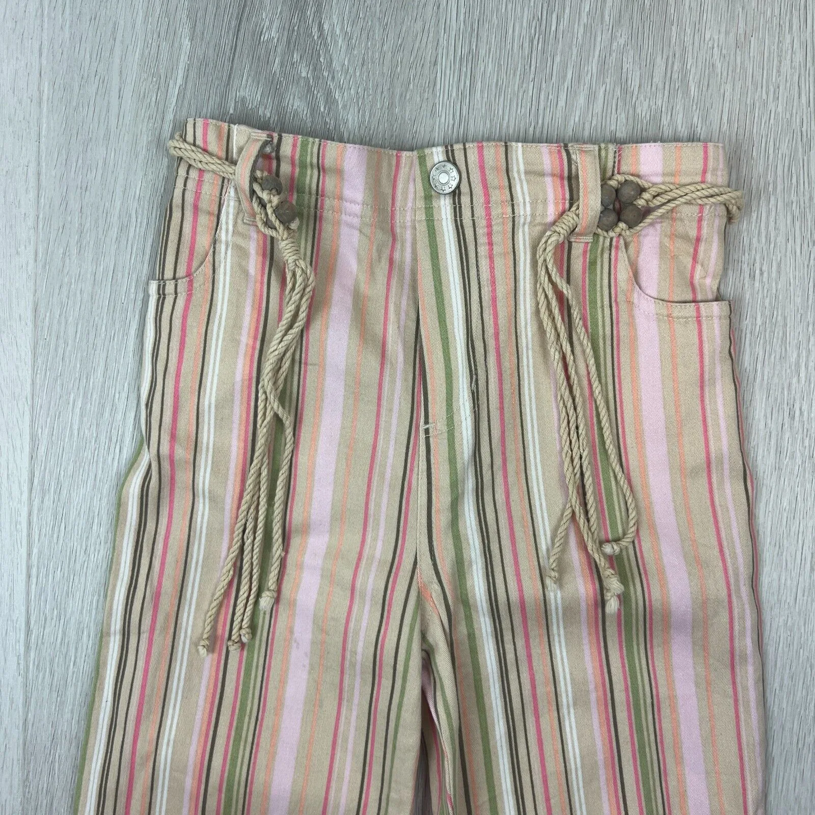 FUN SPIRIT Girls Striped Wide Leg Hippie Pants Size 7 Years