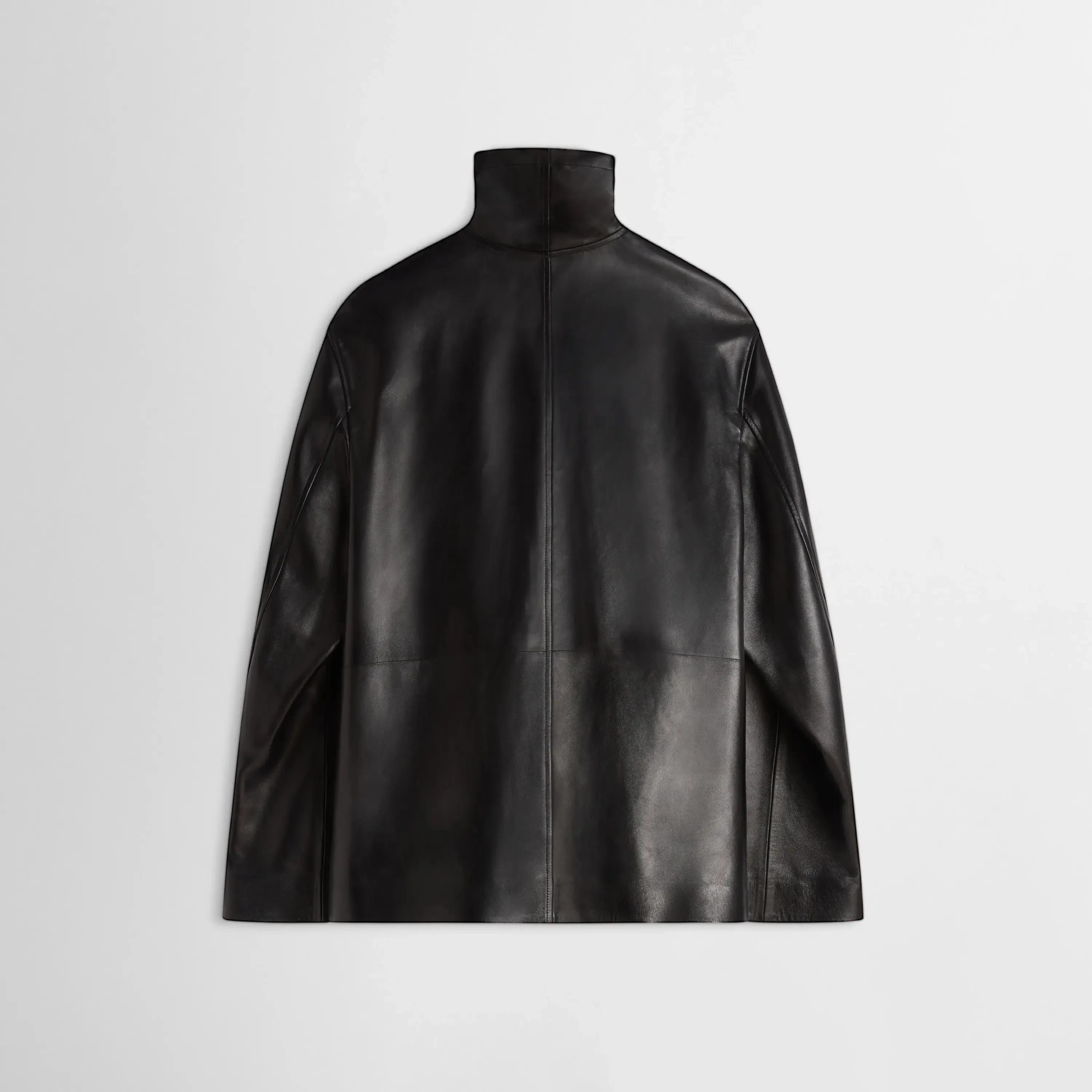 FUNNEL JACKET | black leather