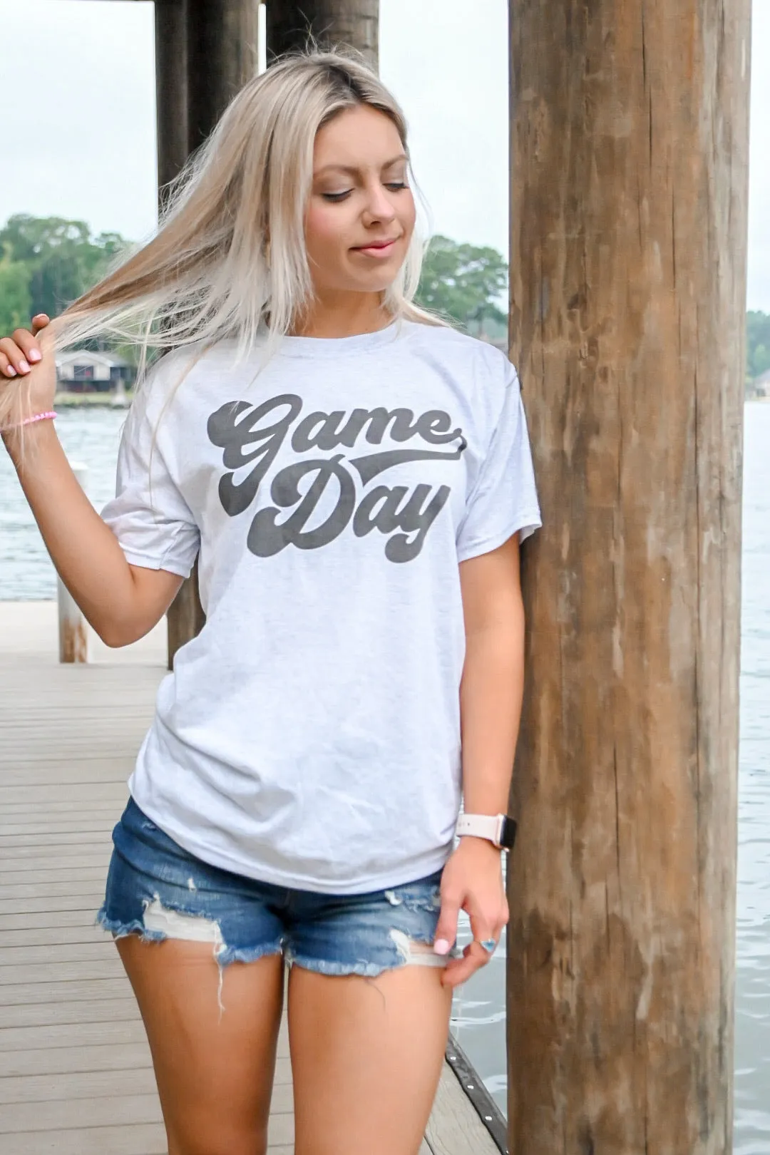 Game Day Tee- Heathered Grey
