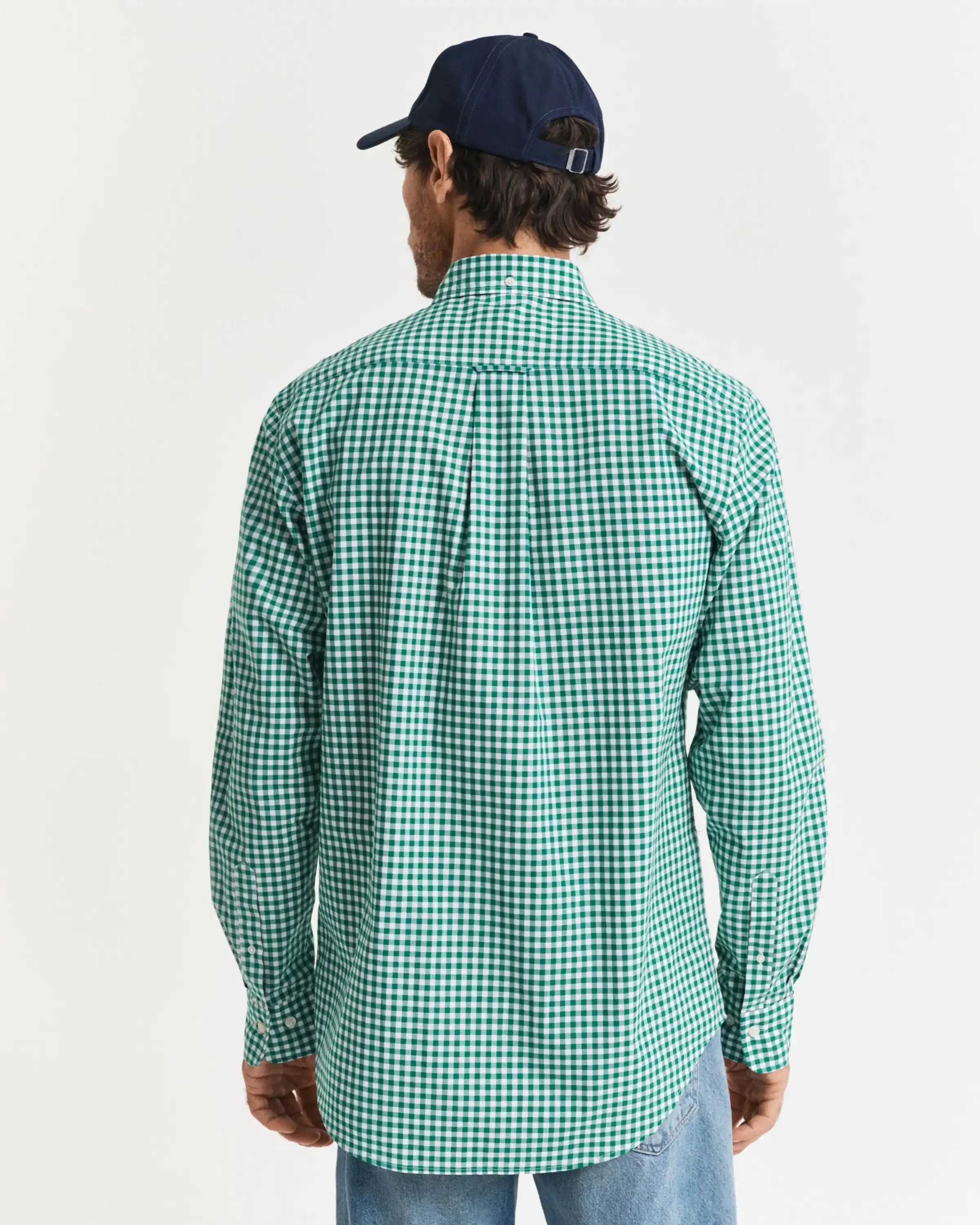 GANT Mens Regular Classic Poplin Gingham Shirt Deep Green