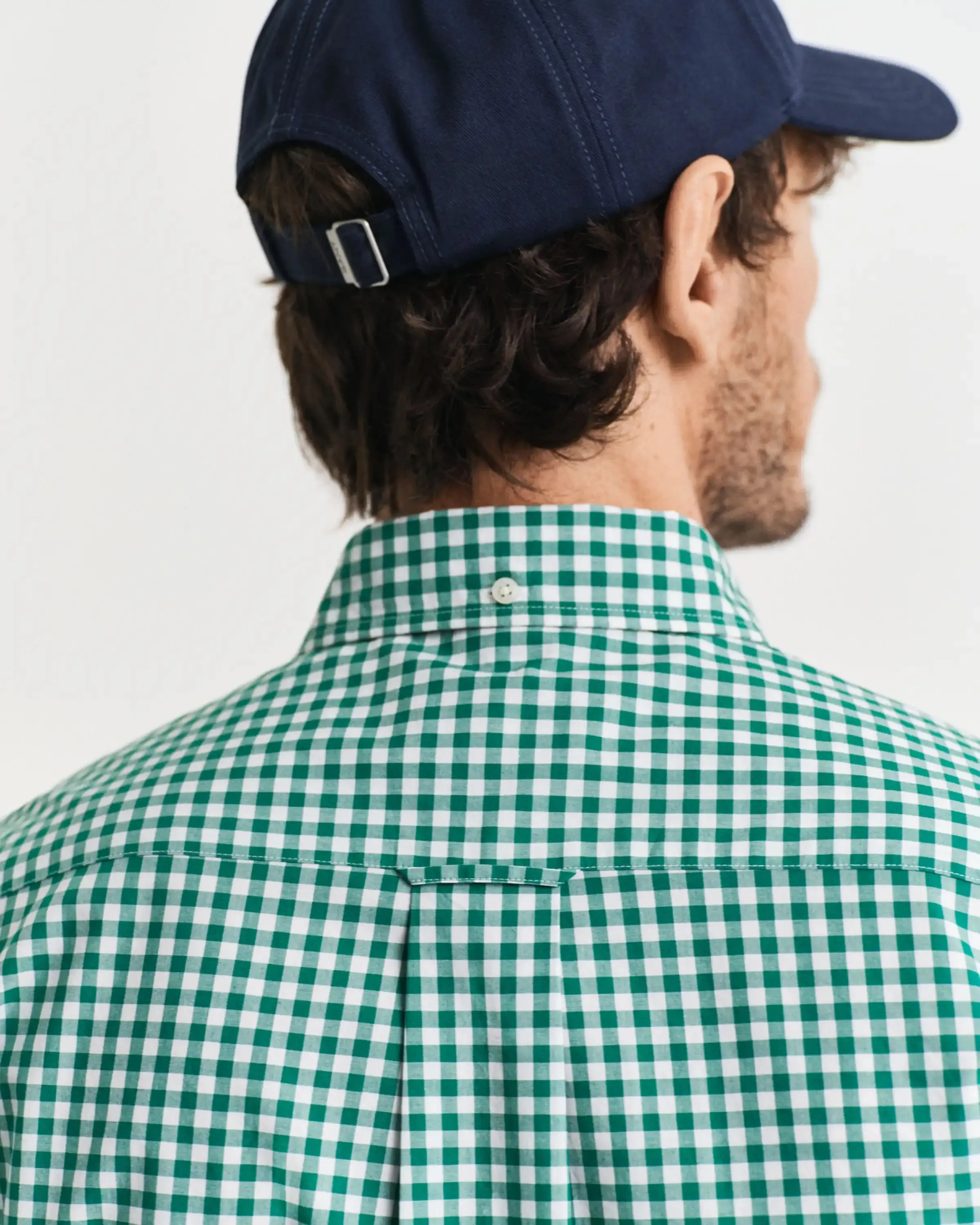 GANT Mens Regular Classic Poplin Gingham Shirt Deep Green