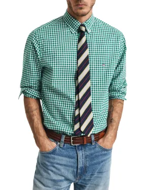 GANT Mens Regular Classic Poplin Gingham Shirt Deep Green