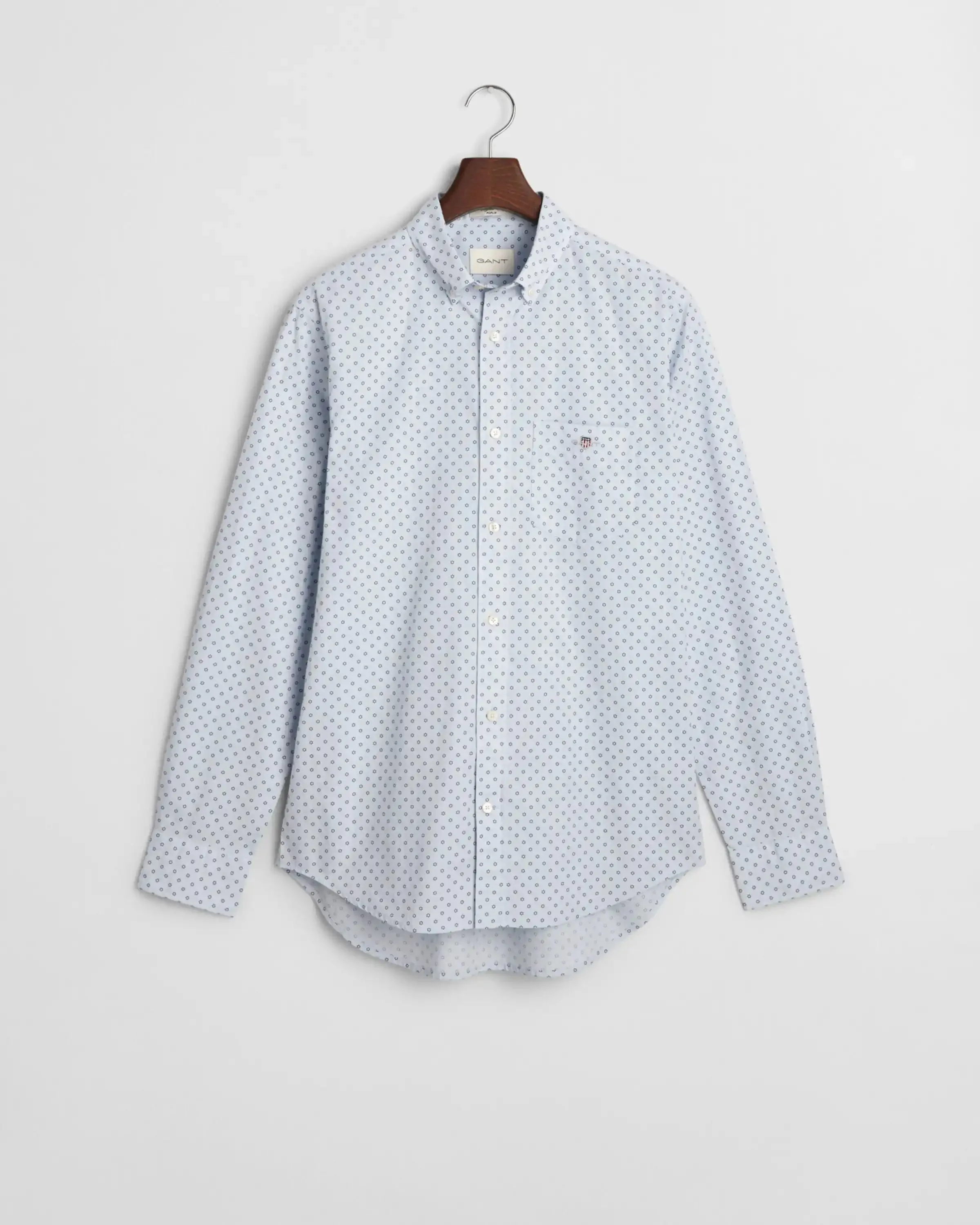 GANT Mens Regular Micro Print Shirt Light Blue
