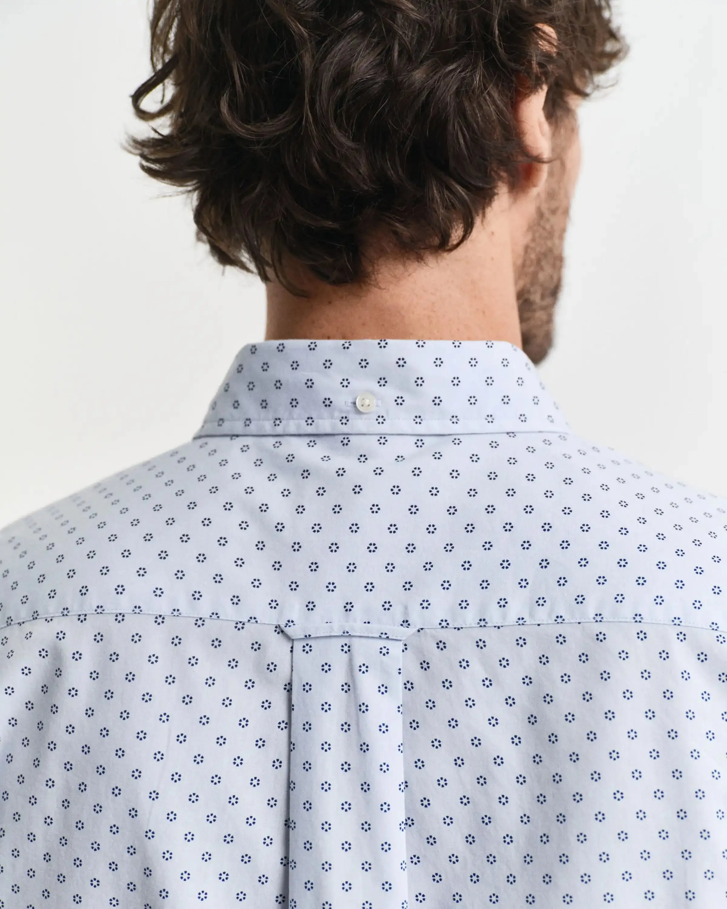 GANT Mens Regular Micro Print Shirt Light Blue