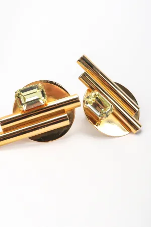 Geometric Button Earrings