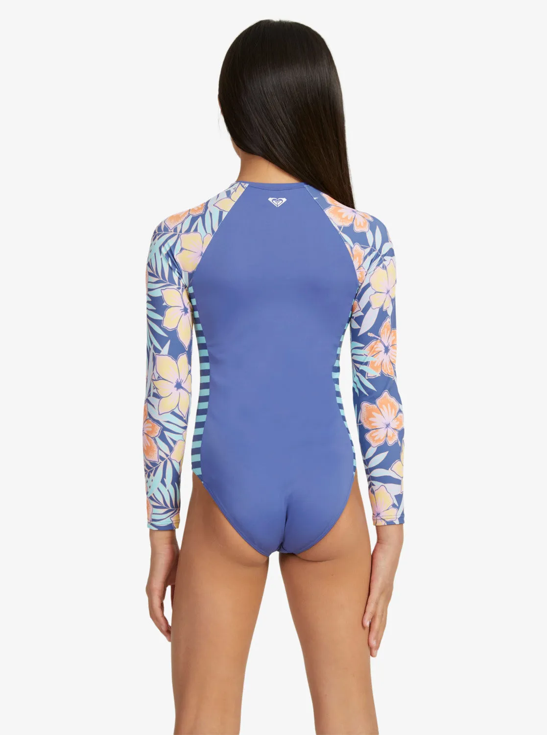 Girls 6-16 Funky Palm Long Sleeve One-Piece Rash Vest