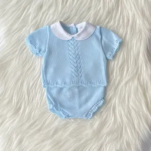 Girls Light blue two piece knit set