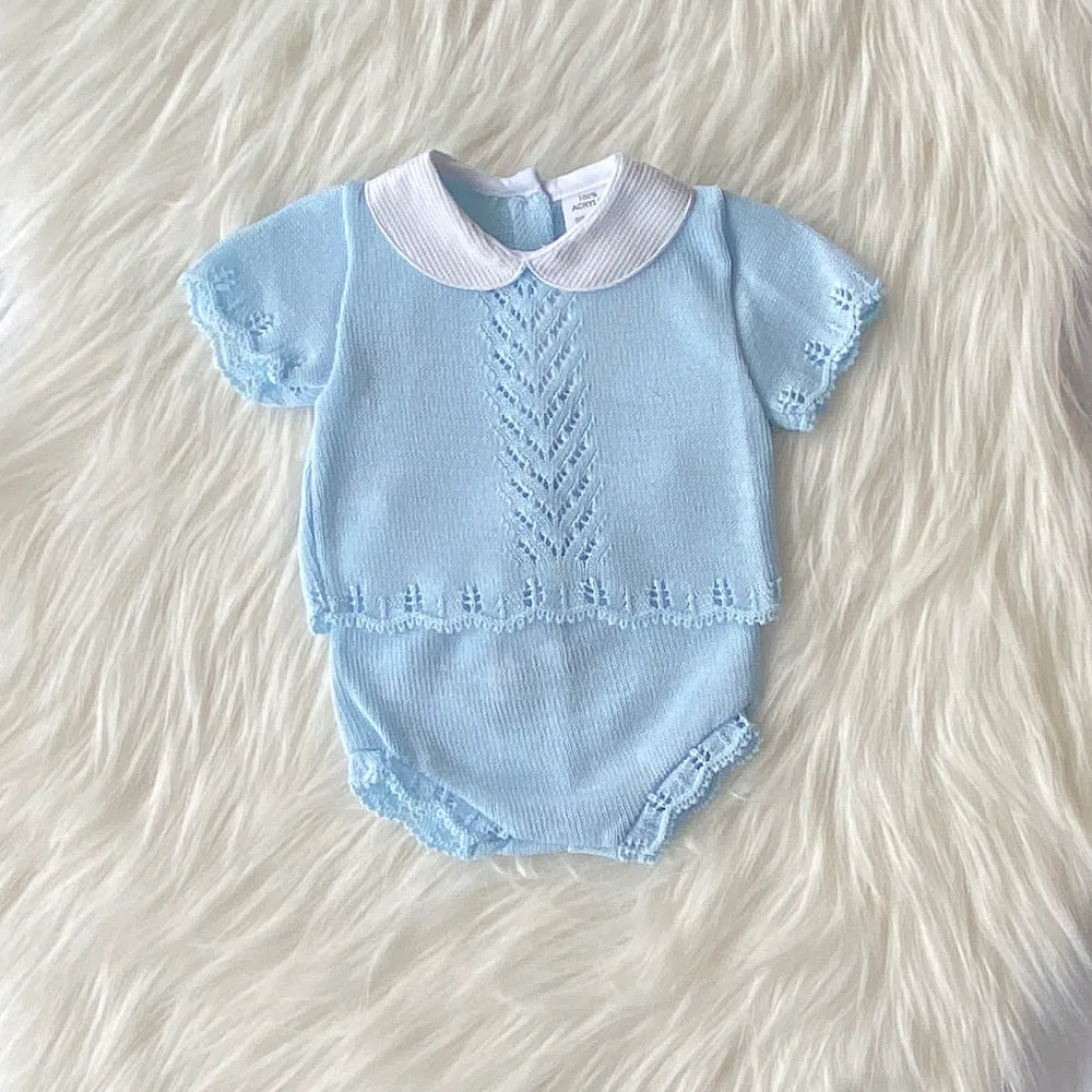 Girls Light blue two piece knit set
