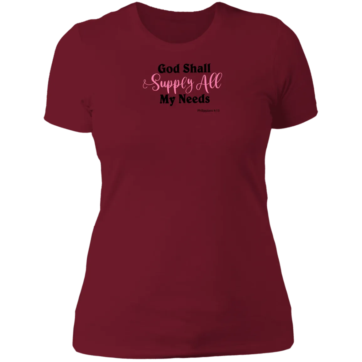 God Shall Supply All My Needs Ladies Boyfriend T-Shirt