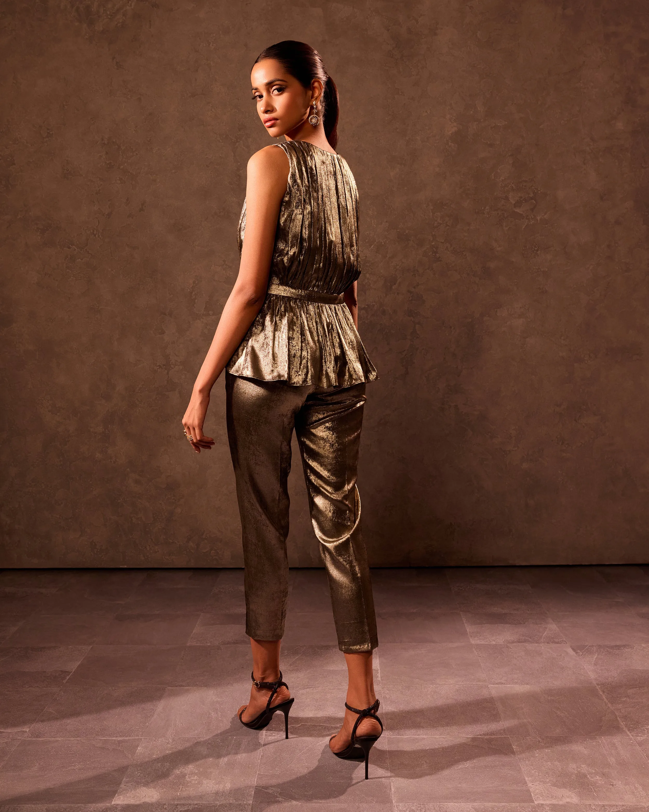 Gold Straight Fit Trousers