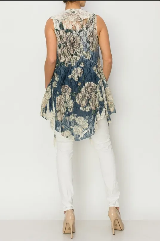 Gorgeous Mid-length Floral Vest