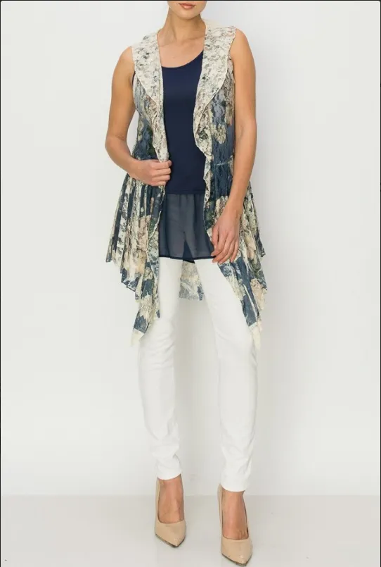 Gorgeous Mid-length Floral Vest