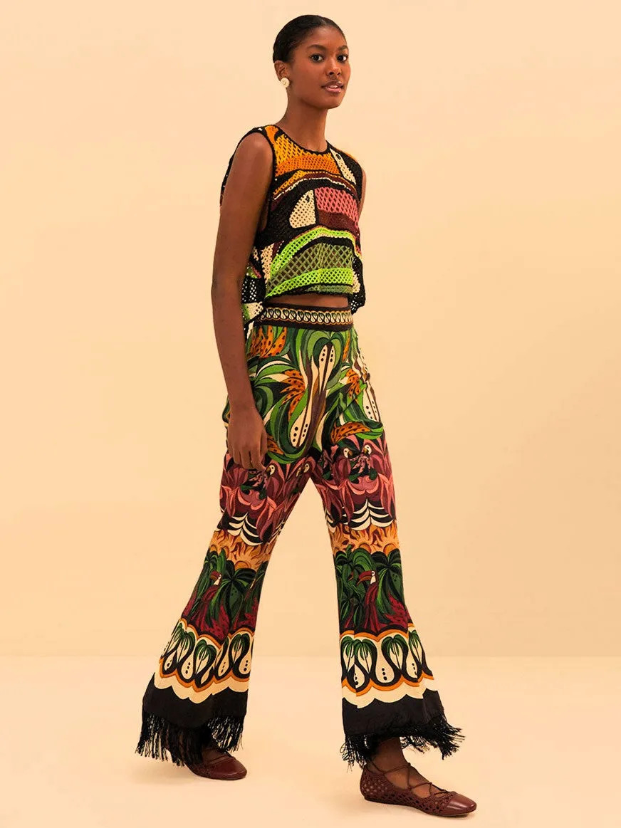 Green Coconut Tree Flow Pants