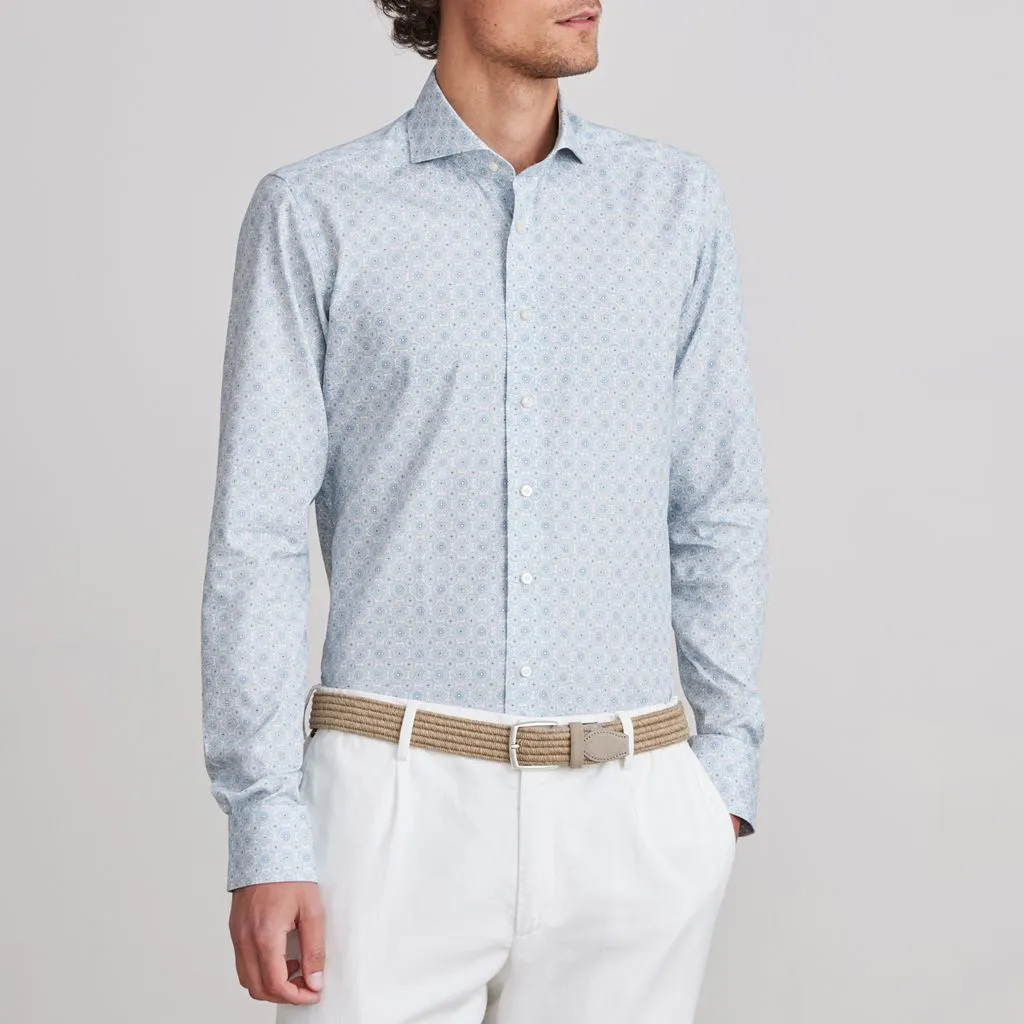 HARVARD MANDALA PRINT SHIRT - LIGHT PASTEL BLUE