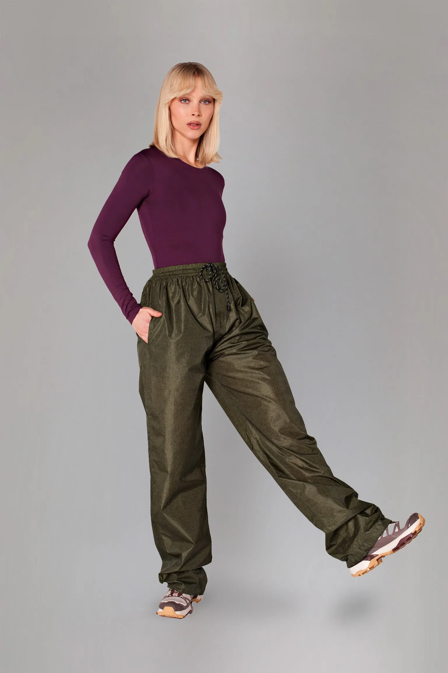 Herringbone Rain Pants Green