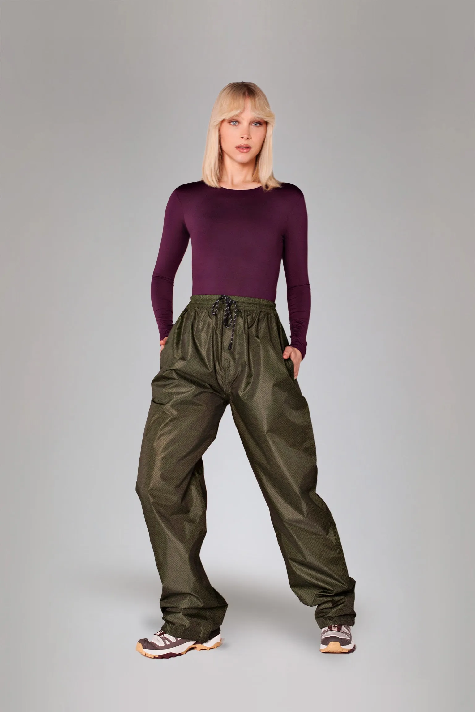 Herringbone Rain Pants Green