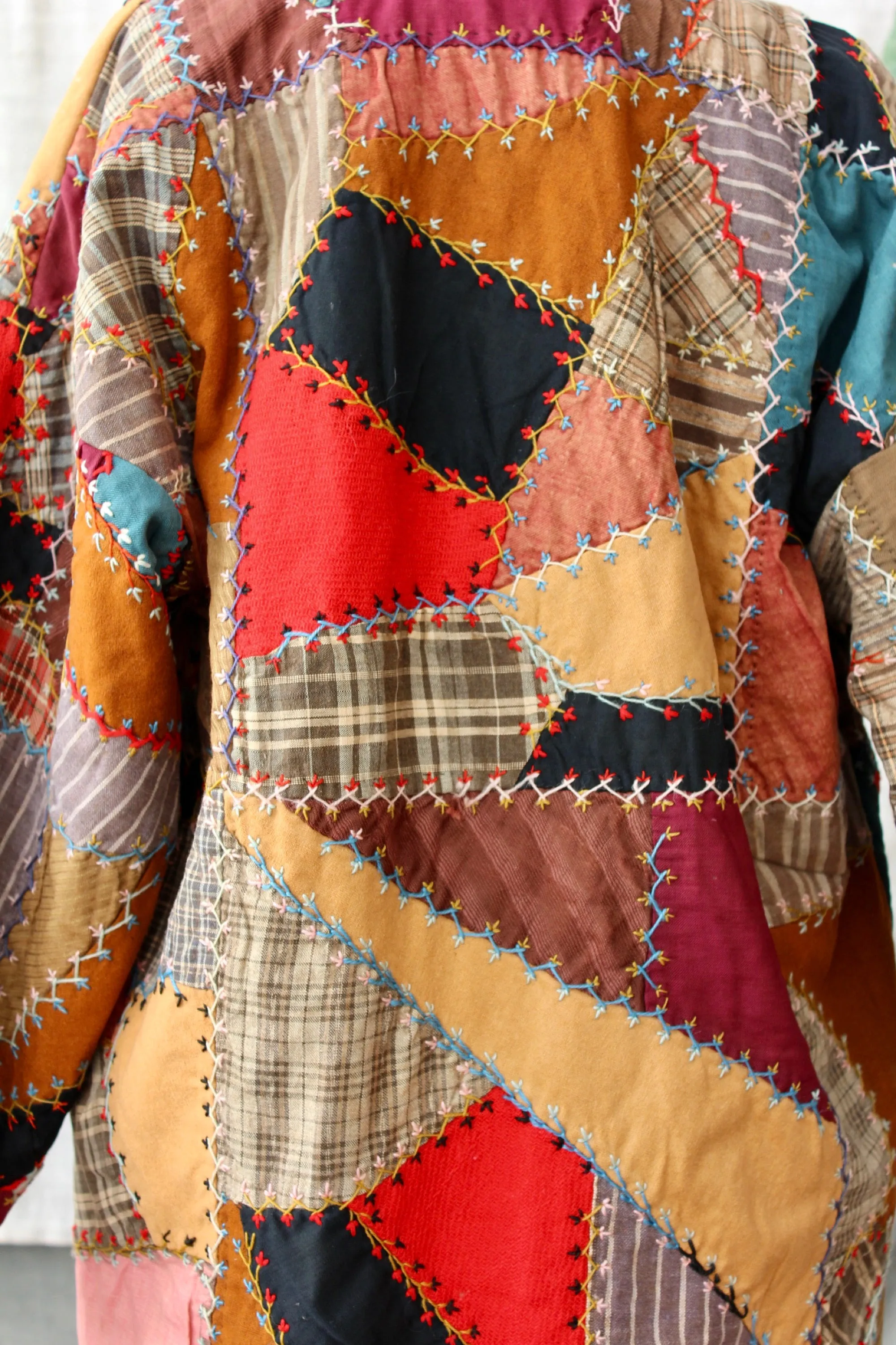 HF162 The Highlands Foundry Brown Multi Crazy Quilt Coat
