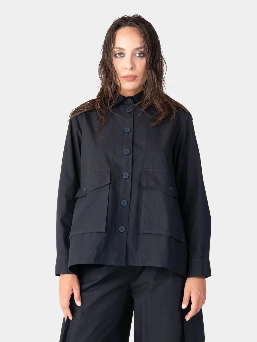 Hi-Lo Bellow Pocket Swing Cotton Jacket