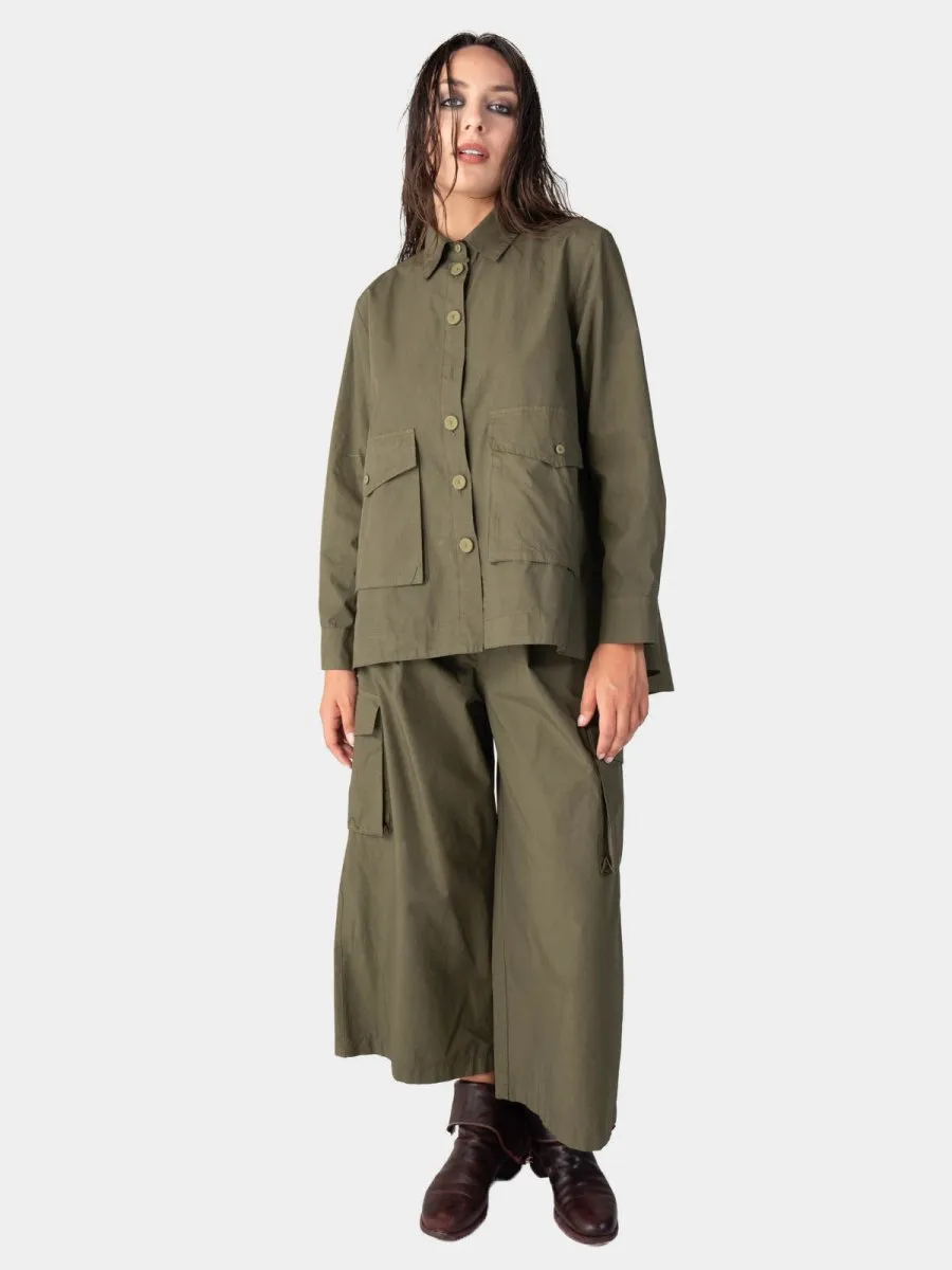 Hi-Lo Bellow Pocket Swing Cotton Jacket
