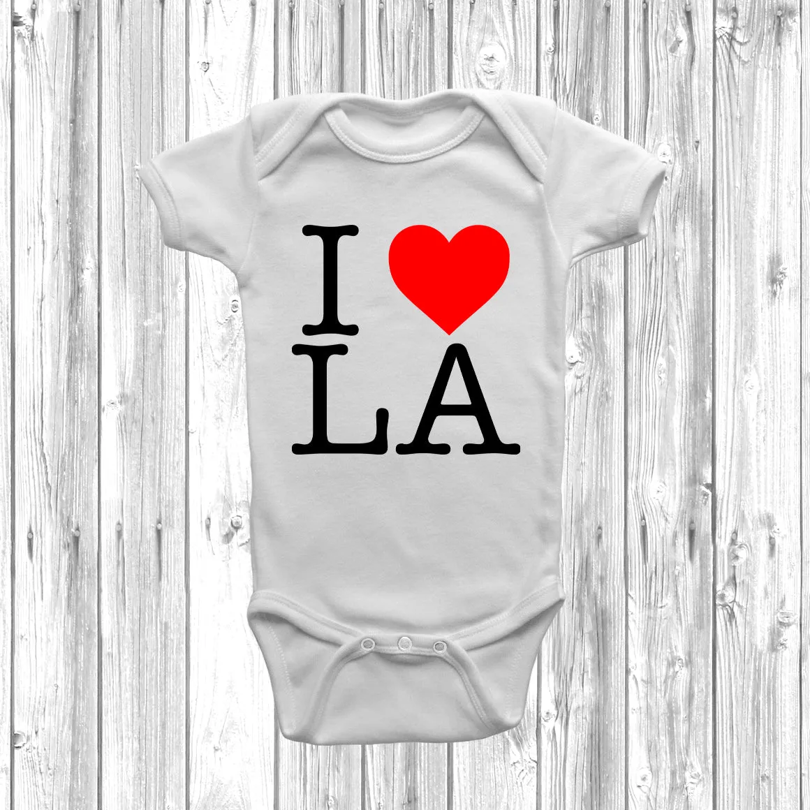 I Love Heart LA Baby Grow