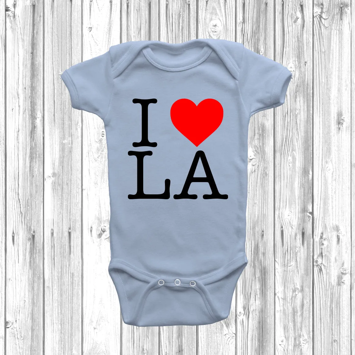 I Love Heart LA Baby Grow