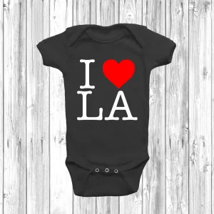 I Love Heart LA Baby Grow