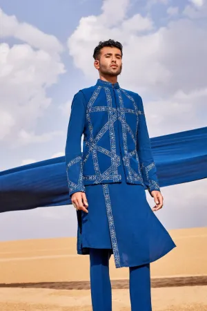 Indigo Blue Waist Coat Set
