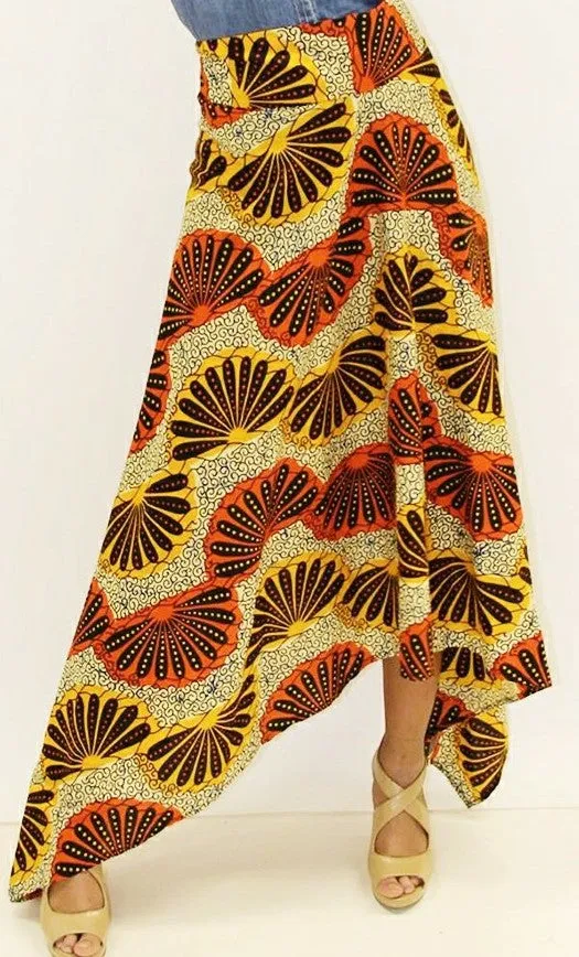 Island Waterfall Print Skirt
