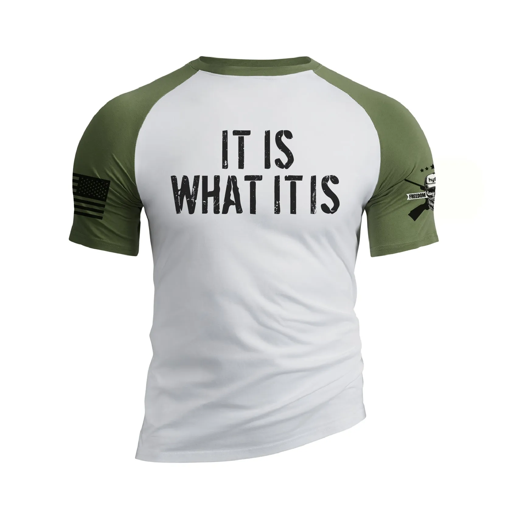 IT IS WHAT IT IS RAGLAN GRAPHIC TEE