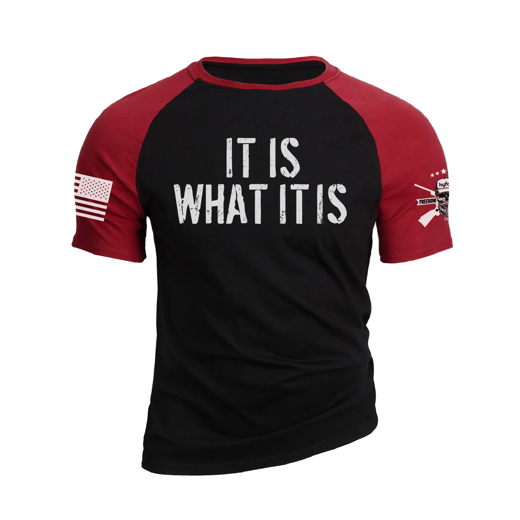 IT IS WHAT IT IS RAGLAN GRAPHIC TEE