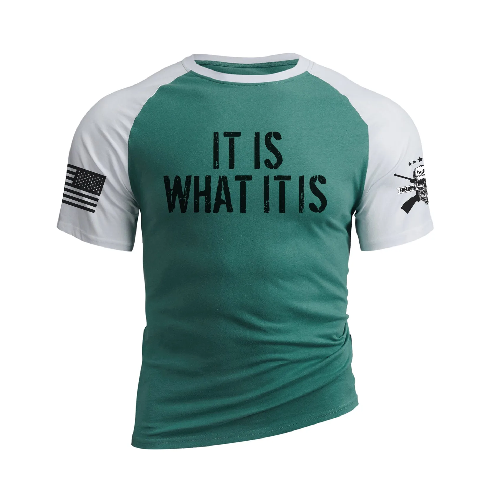 IT IS WHAT IT IS RAGLAN GRAPHIC TEE