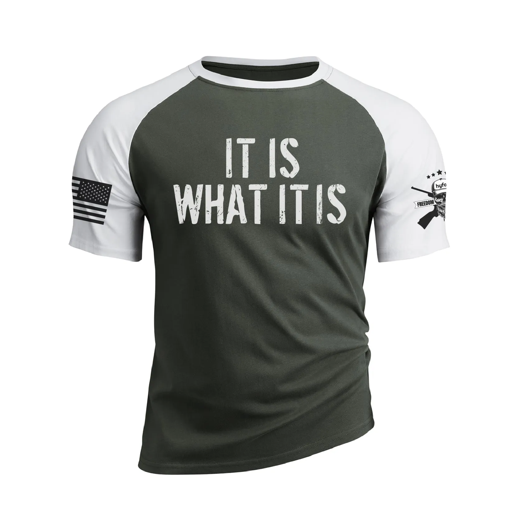 IT IS WHAT IT IS RAGLAN GRAPHIC TEE