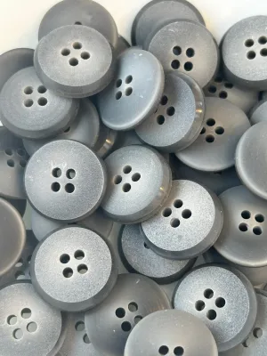 ITALIAN BUTTONS 4 hole Light Gray Buttons 3/4" (19mm) Designer Buttons / Clothing Vintage Buttons #1116